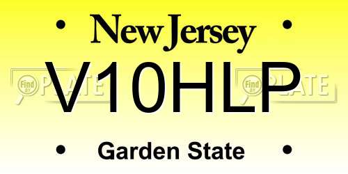 V10HLP New Jersey License Plate