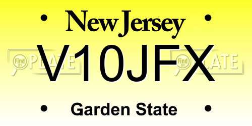 V10JFX New Jersey License Plate