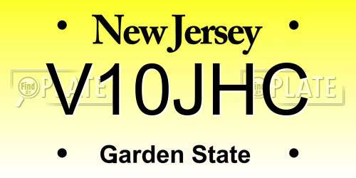 V10JHC New Jersey License Plate