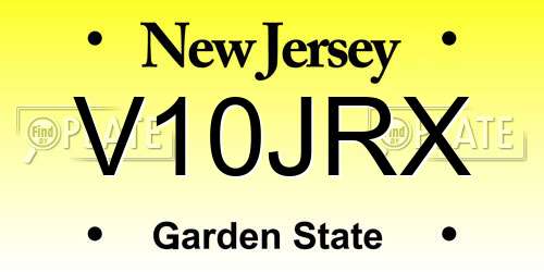 V10JRX New Jersey License Plate