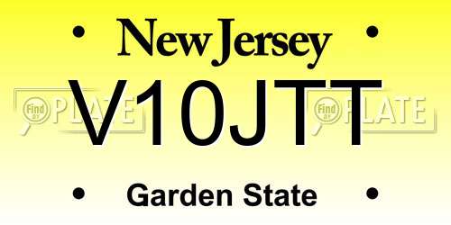 V10JTT New Jersey License Plate