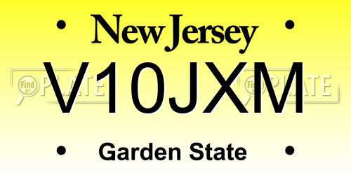 V10JXM New Jersey License Plate
