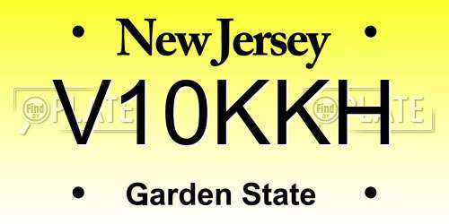 V10KKH New Jersey License Plate