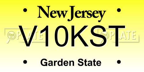 V10KST New Jersey License Plate