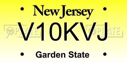 V10KVJ New Jersey License Plate