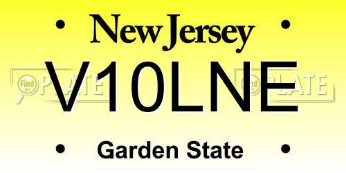 V10LNE New Jersey License Plate