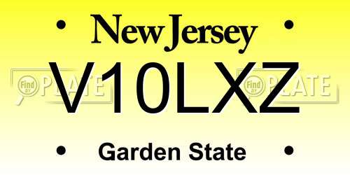 V10LXZ New Jersey License Plate