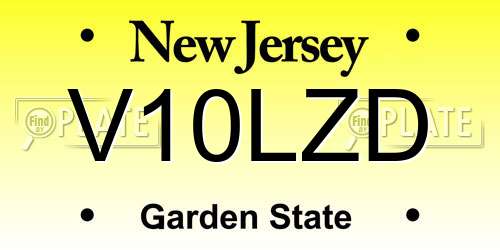 V10LZD New Jersey License Plate