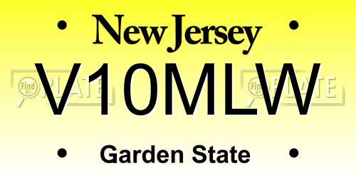 V10MLW New Jersey License Plate