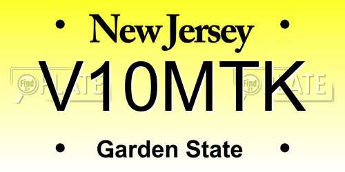 V10MTK New Jersey License Plate