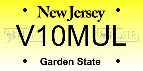 V10MUL New Jersey License Plate