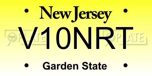 V10NRT New Jersey License Plate