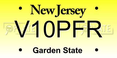 V10PFR New Jersey License Plate