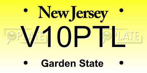 V10PTL New Jersey License Plate