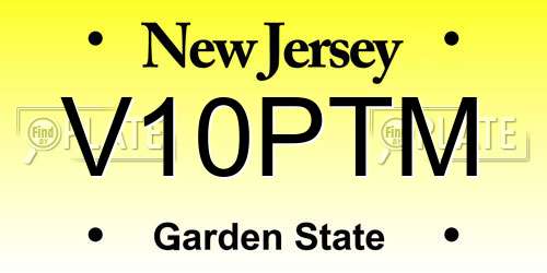 V10PTM New Jersey License Plate