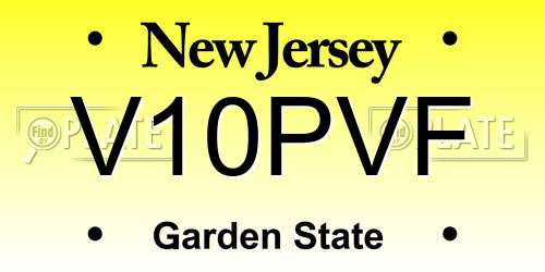 V10PVF New Jersey License Plate