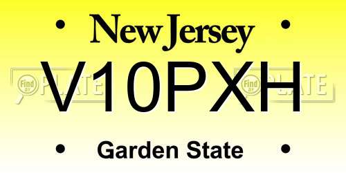 V10PXH New Jersey License Plate