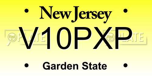 V10PXP New Jersey License Plate