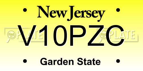V10PZC New Jersey License Plate