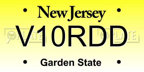 V10RDD New Jersey License Plate