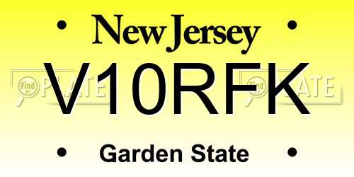 V10RFK New Jersey License Plate