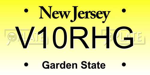 V10RHG New Jersey License Plate