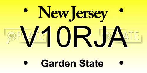 V10RJA New Jersey License Plate