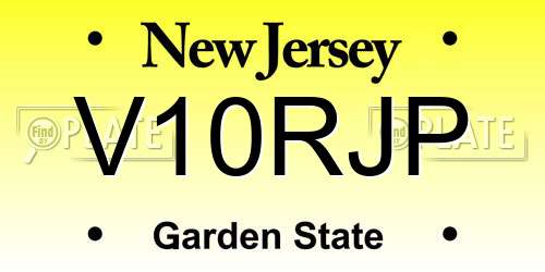 V10RJP New Jersey License Plate