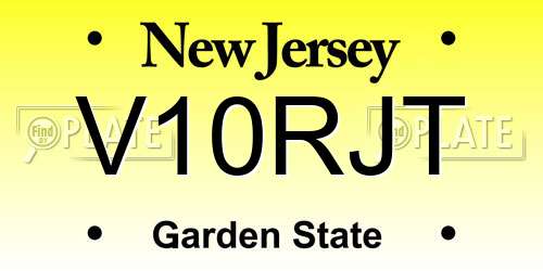 V10RJT New Jersey License Plate