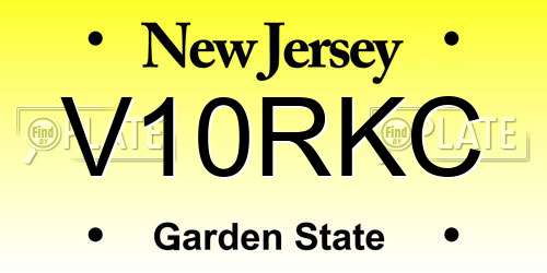 V10RKC New Jersey License Plate