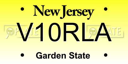 V10RLA New Jersey License Plate