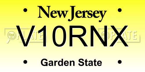 V10RNX New Jersey License Plate