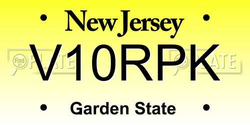 V10RPK New Jersey License Plate