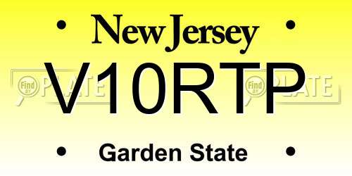 V10RTP New Jersey License Plate