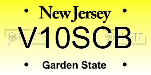 V10SCB New Jersey License Plate