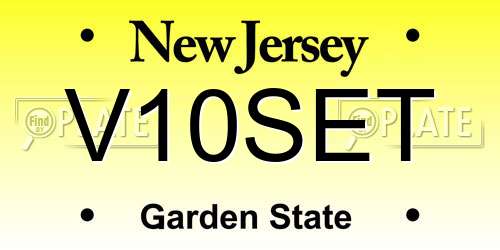 V10SET New Jersey License Plate