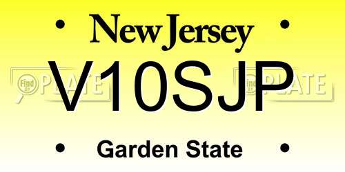 V10SJP New Jersey License Plate