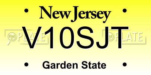 V10SJT New Jersey License Plate