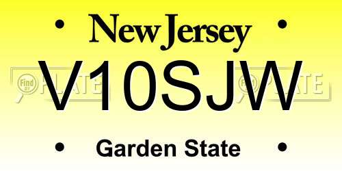 V10SJW New Jersey License Plate