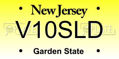 V10SLD New Jersey License Plate