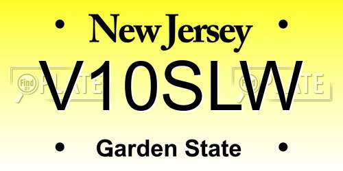 V10SLW New Jersey License Plate