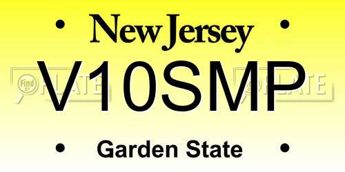 V10SMP New Jersey License Plate