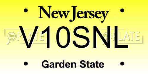 V10SNL New Jersey License Plate