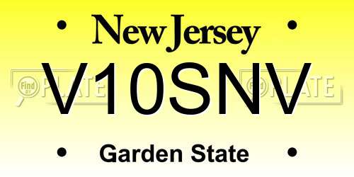 V10SNV New Jersey License Plate