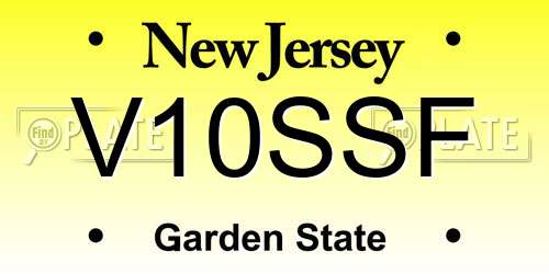 V10SSF New Jersey License Plate