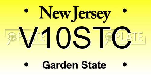 V10STC New Jersey License Plate