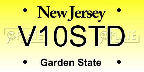 V10STD New Jersey License Plate