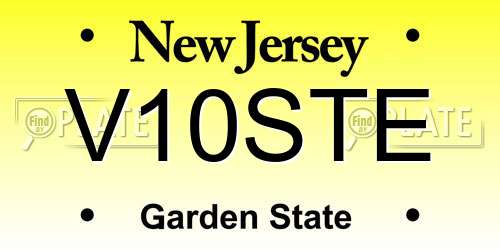 V10STE New Jersey License Plate