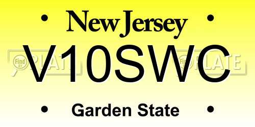 V10SWC New Jersey License Plate