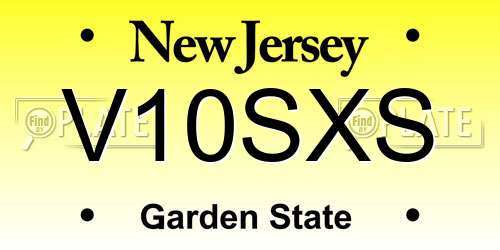 V10SXS New Jersey License Plate